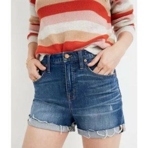 Madewell High Rise Dark Wash Cutoff Denim Shorts